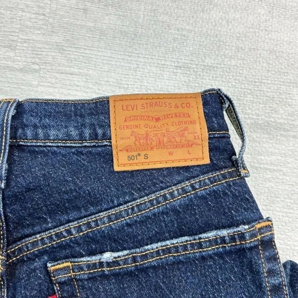Levi's Premium 501 Jeans Mens 25x30 Dark Wash Denim Big E Regular Straight Pants
